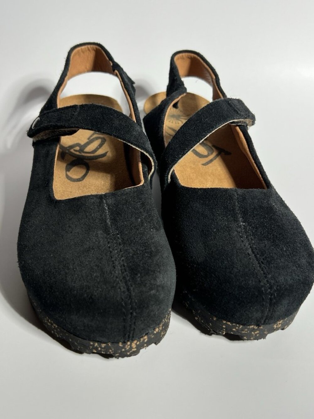 OTBT Prog Women’s Black Suede Slingback Wedge Clogs Size 7M